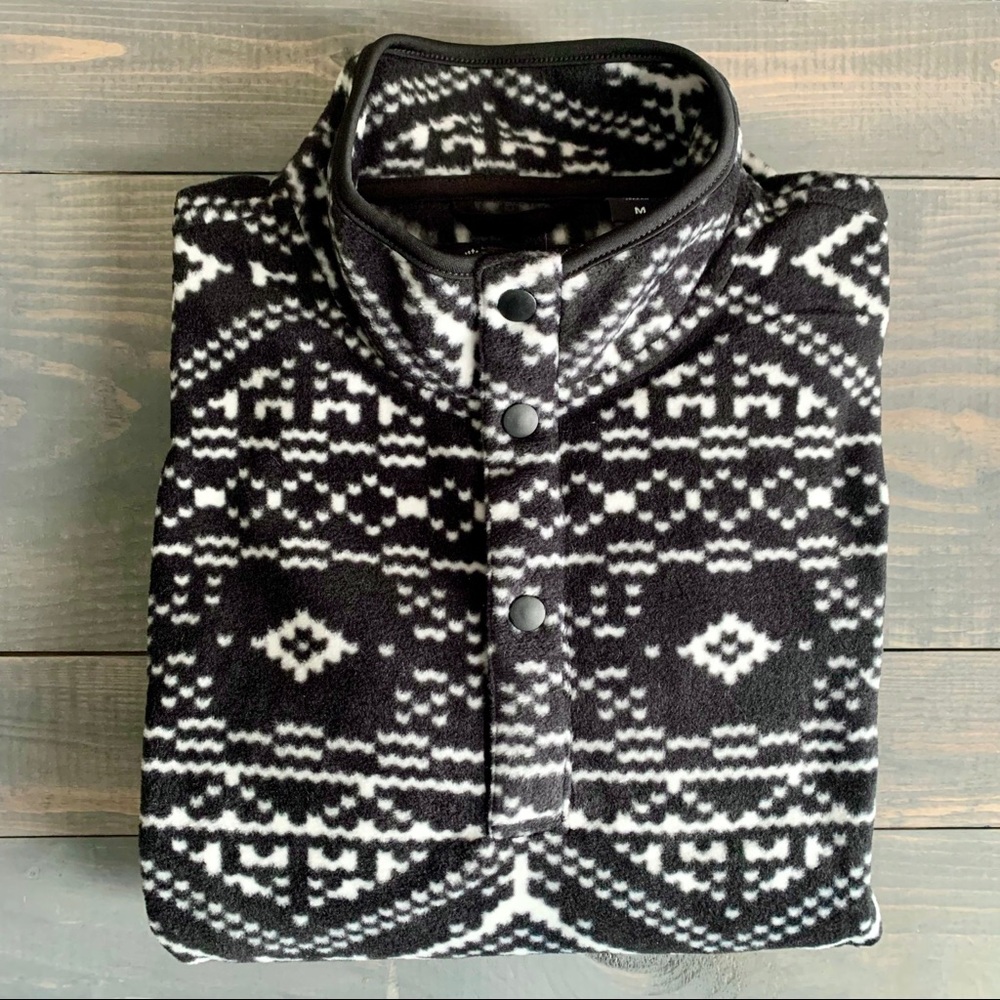 Chaps Black and White Patterned Jacket